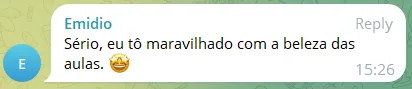 Depoimento de Emídio, aluno do curso (captura de tela)